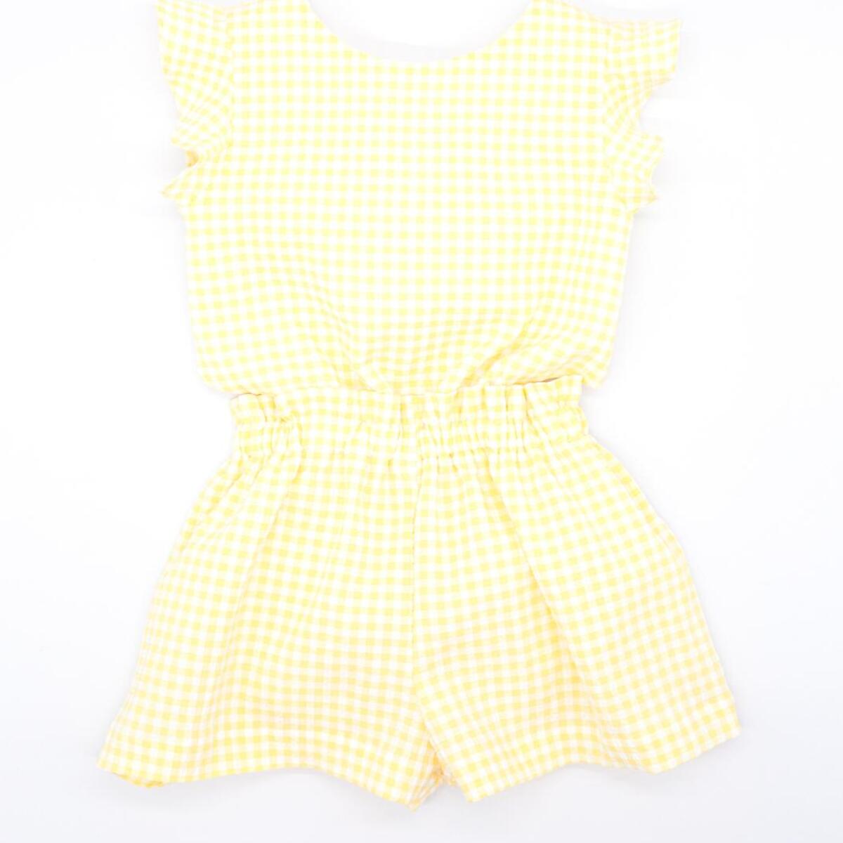 Mono cut out cuadro vichy amarillo