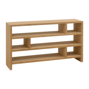 Étagère en bois massif ton chêne moyen de 80x140cm Hauteur: 80 Longueur: 140 Largeur: 35