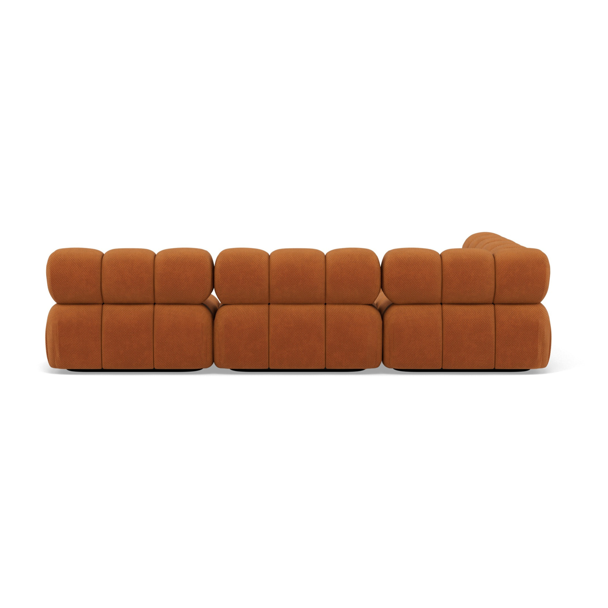 Ruby - canapé modulable d'angle gauche 5 places en velours texturé - Terracotta