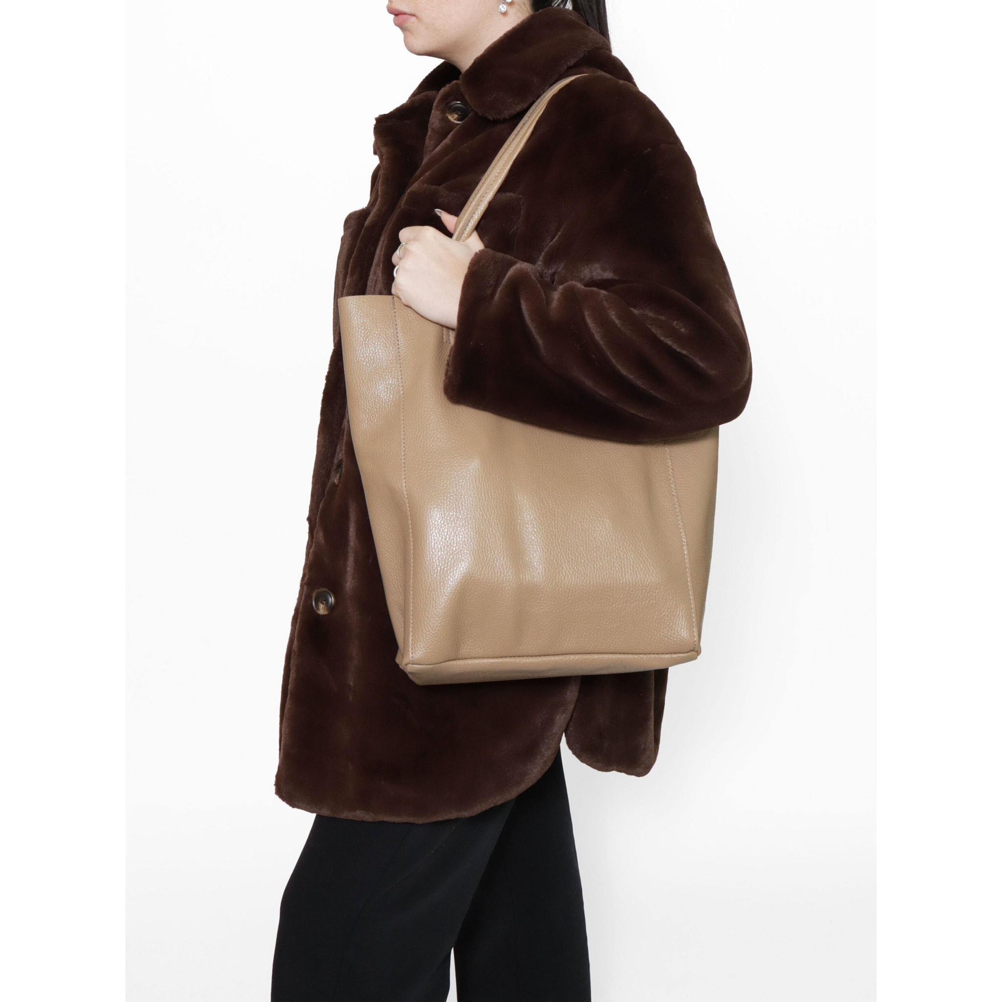 Borsa a mano da Donna Valentina in Vera Pelle Made in Italy 37x40x12,5 cm