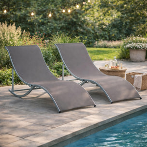 Lot de 2 transats – Légers et pliables – Faciles à ranger