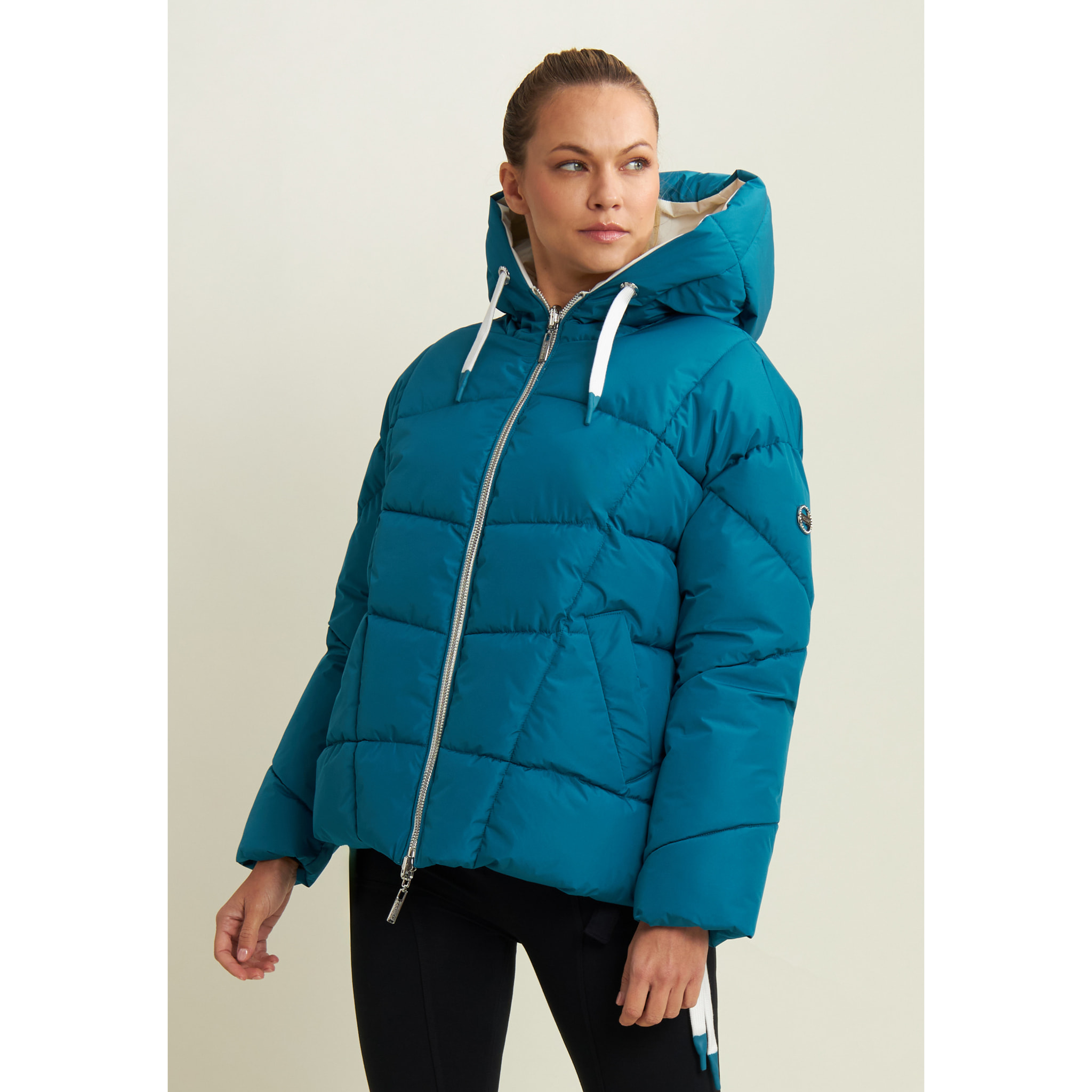 Piumino double-face donna con cappuccio regolabile