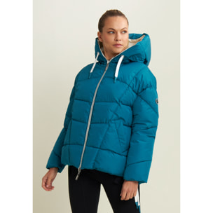 Piumino double-face donna con cappuccio regolabile