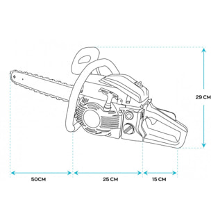 Motosega 52cc 2,1cv con Barra da 20” e Catena da 0.325''