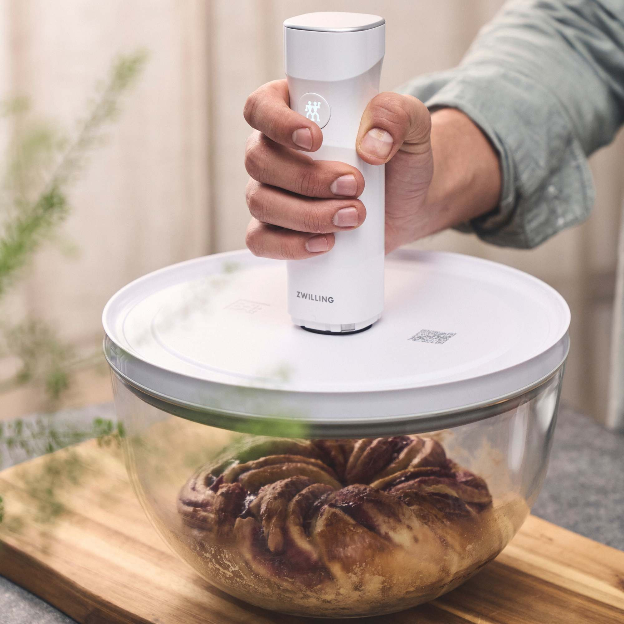 Couvercle de bol sous vide L / 24 cm, Blanc