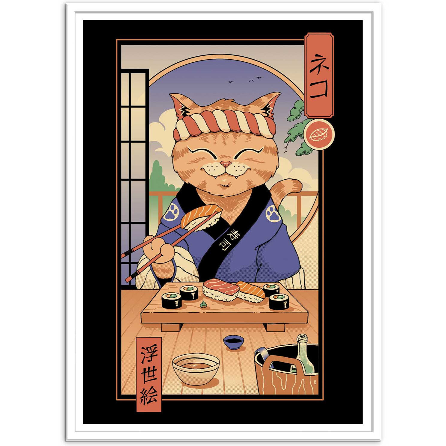 Affiche - Sushi cat in Edo - Vincent Trinidad
