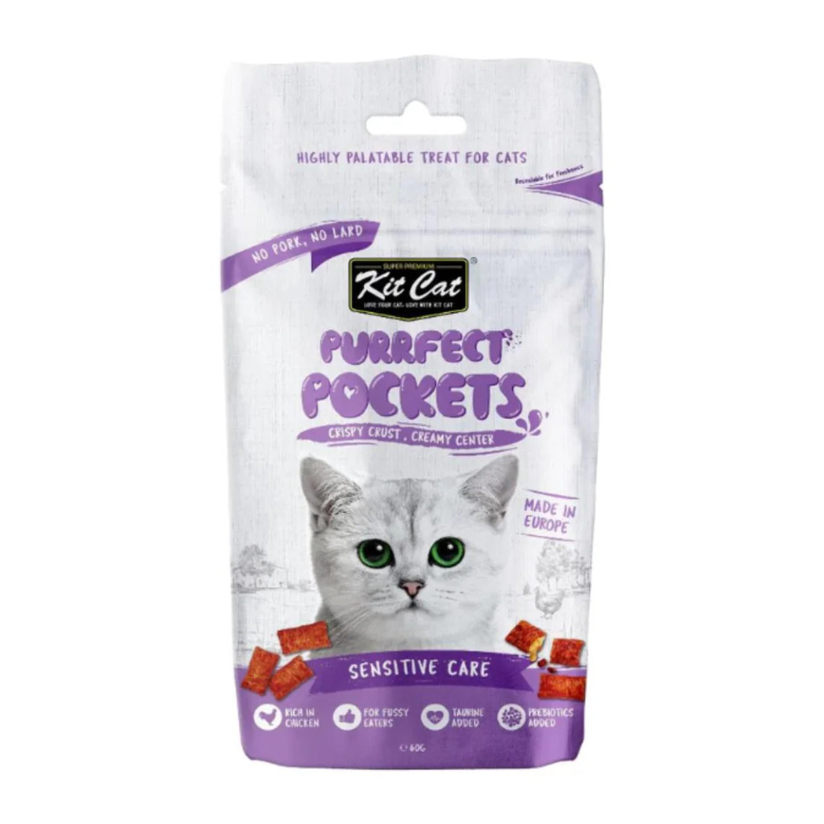 Kit Cat Purrfect Pockets - Sensitive Care 60 g Snack funcional para gatos