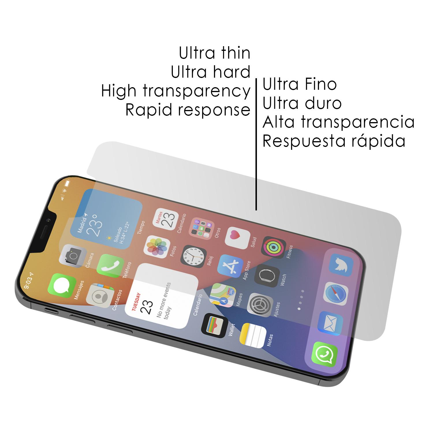 Protector de pantalla de cristal templado para iPhone 12 y 12 Pro