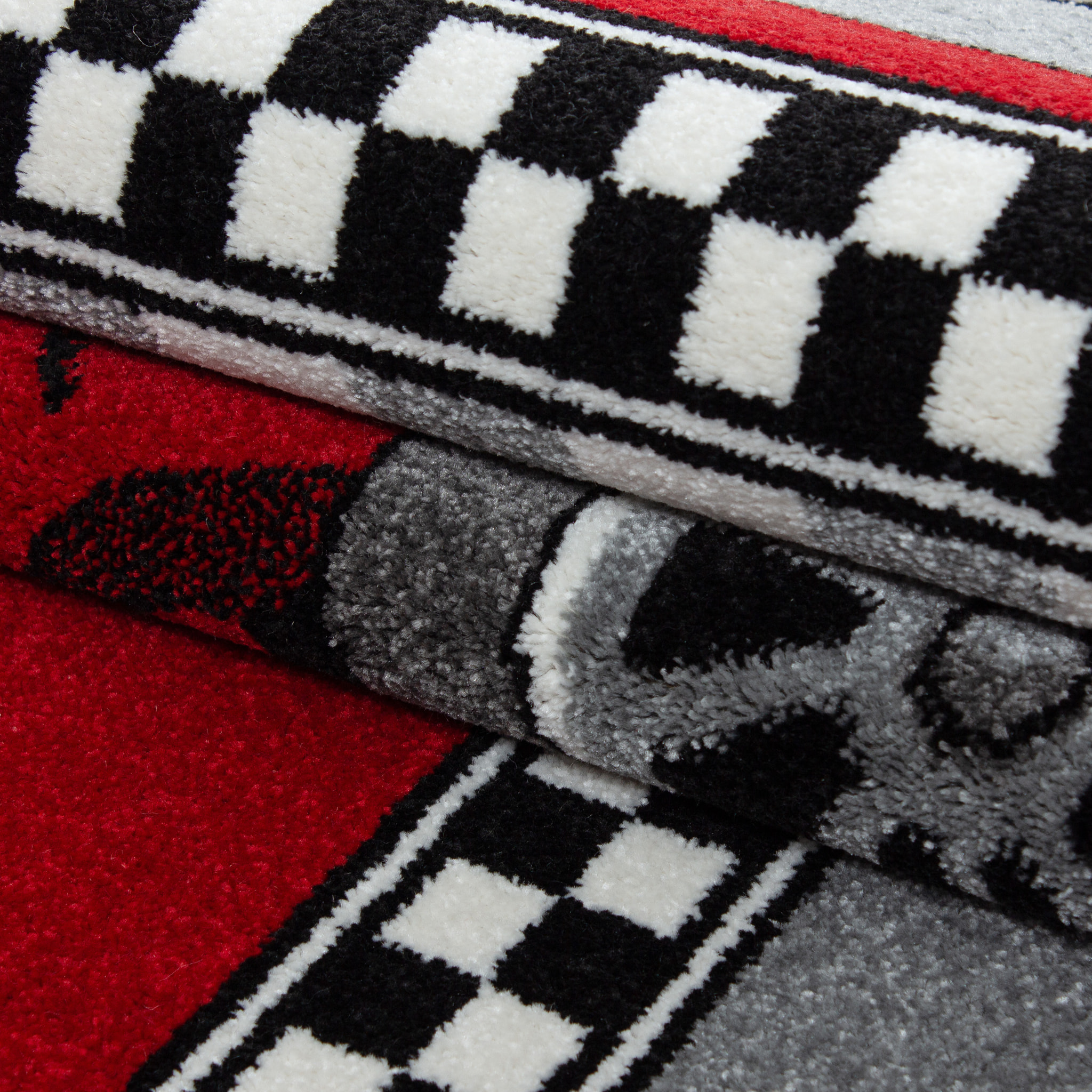 KIDS - Tapis enfant à motif voiture de course rouge - KID0460ROU