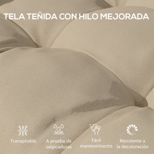 Conjunto de Cojines para Sillas de Comedor 48x48x10 cm Juego de 4 Piezas Cojines para Sillas de Jardín Impermeable y Anti-UV con 2 Cordones de Fijación Caqui