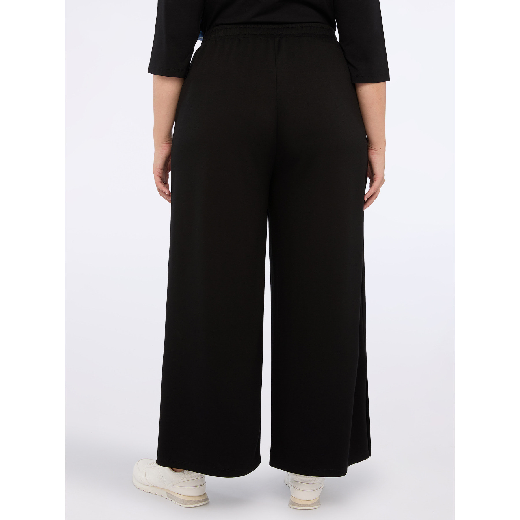 Fiorella Rubino - Pantalones palazzo de tejido scuba - Negro