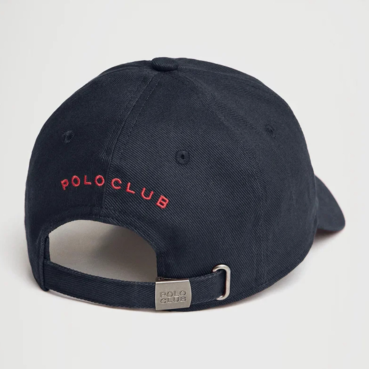 Gorra azul marino de seis paneles con logo Rigby Go