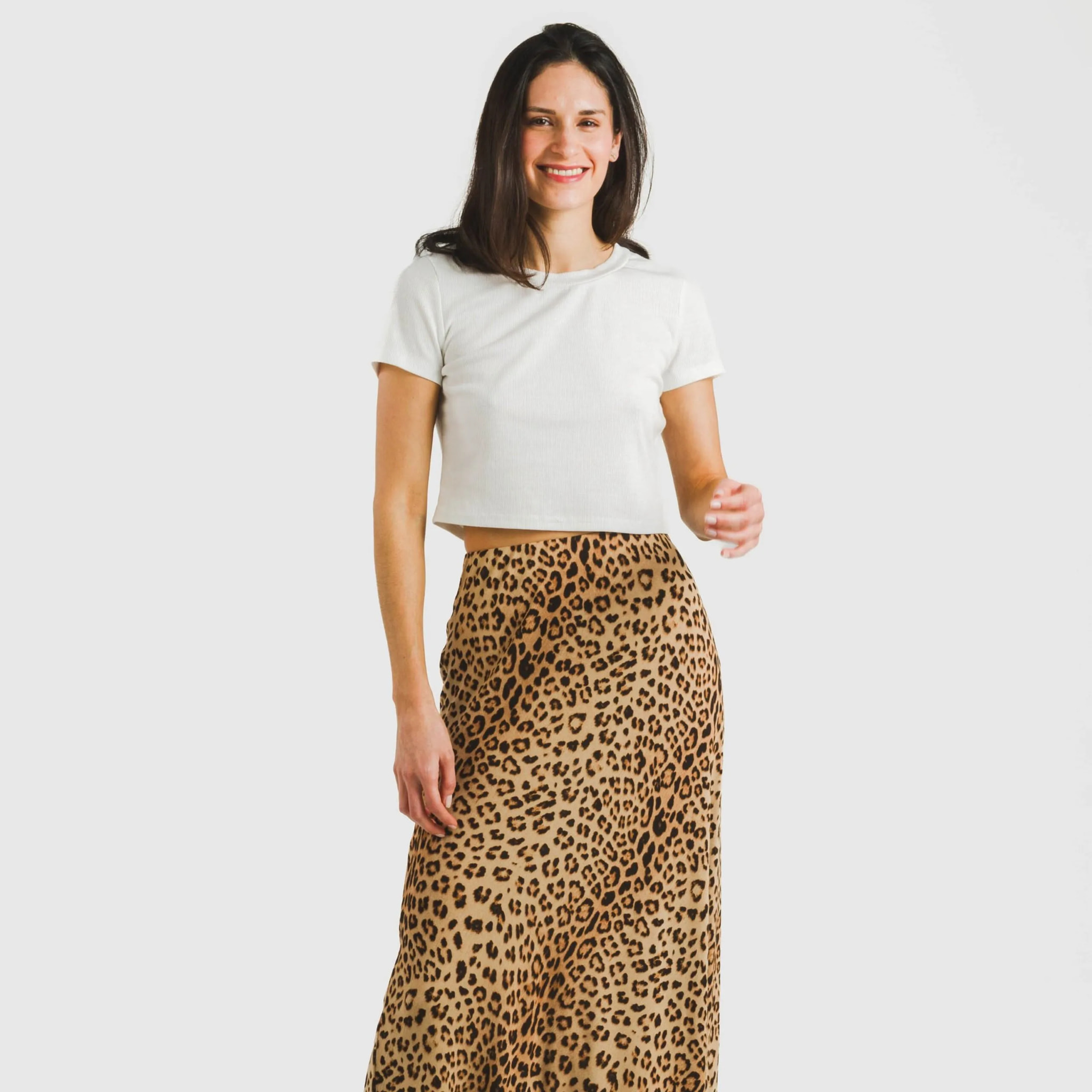 Falda midi viscosa bambula Leo