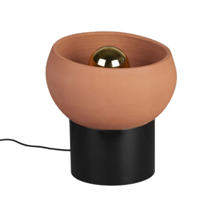 Zahra - Lampe à poser ronde en terre cuite ø29cm : Couleur - Terracotta.