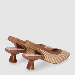 Zapatos de Tejido - Beig - Tacón: 4 cm
