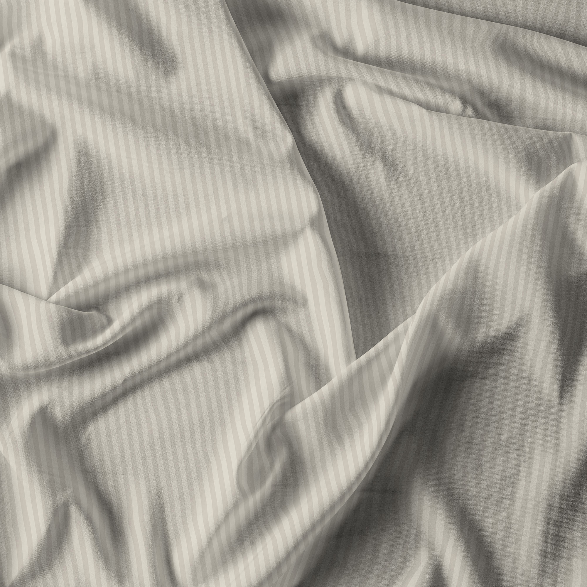 COMPLETO LETTO SATIN STRIPES, 100% Raso di Poliestere, Tinta Unita, Made in Italy - TORTORA