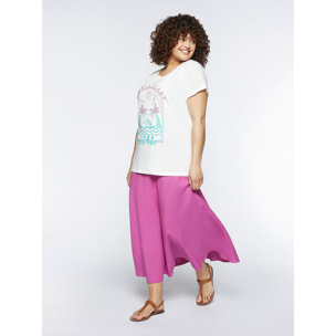 Fiorella Rubino - T-shirt con scritta e ricamo - Bianco