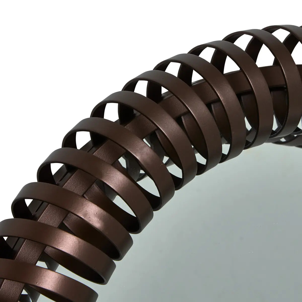 Miroir rond Barrel D.61cm marron métallisé