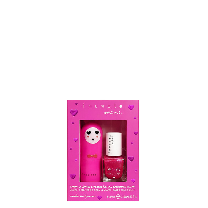 Duo Mini Fushia - Coffret Baume à Lèvres + Mini Vernis à ongles