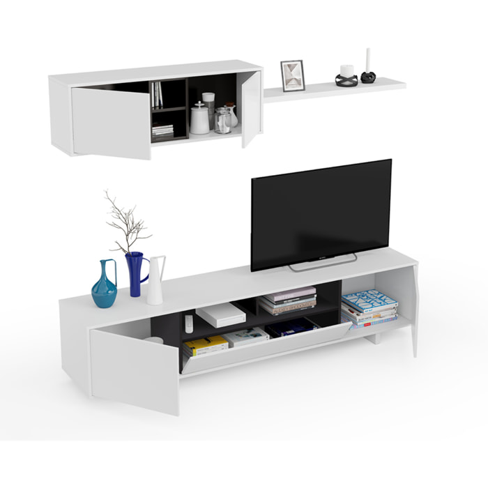 Mueble Salón Varys 200x46x41 Cm Blanco Brillo