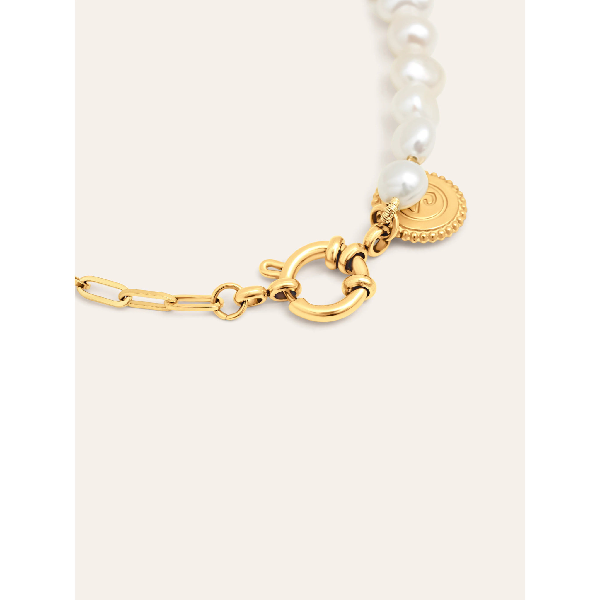 Pulsera Chic Pearl Acero Baño Oro