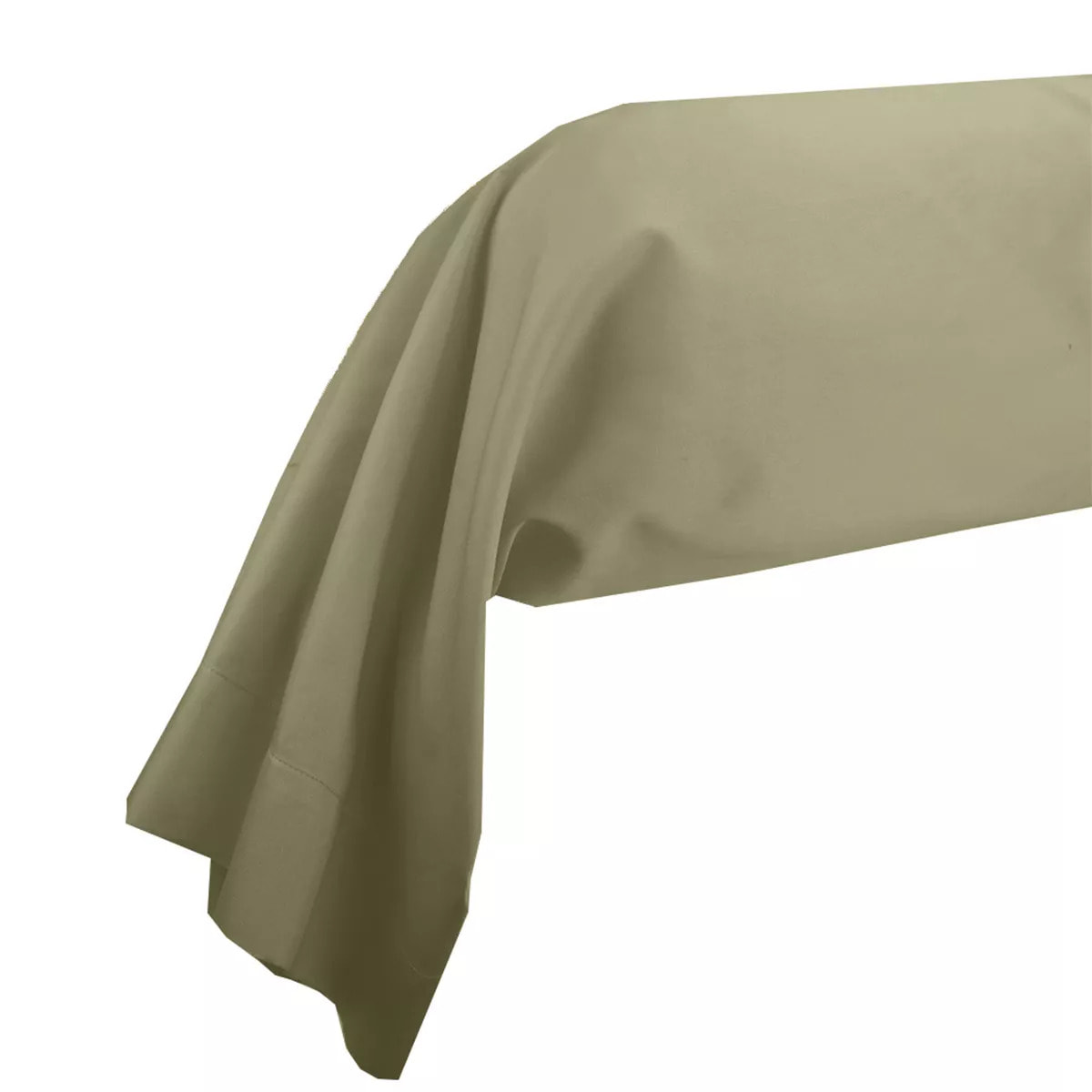 Taie de traversin satin de coton uni beige Ava uni glaise