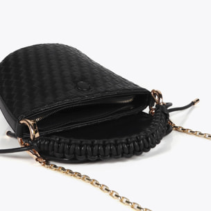 Borsa a tracolla intrecciata effetto pelle