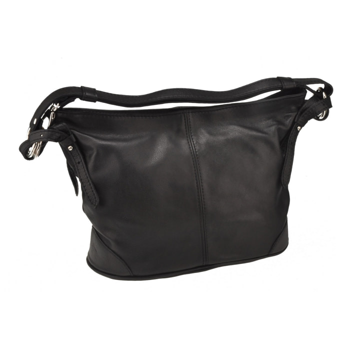 Borse Donna colore Nero-in pelle Made in Italy 34x24x12cm