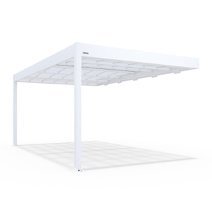 Carport adossé aluminium Blanc Trigano - LIBECCIO WALL - 16 m²