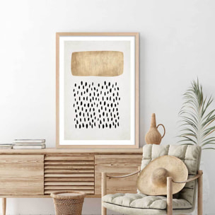 Affiche graphique N°5 Opus Affiche + cadre en bois - Chêne