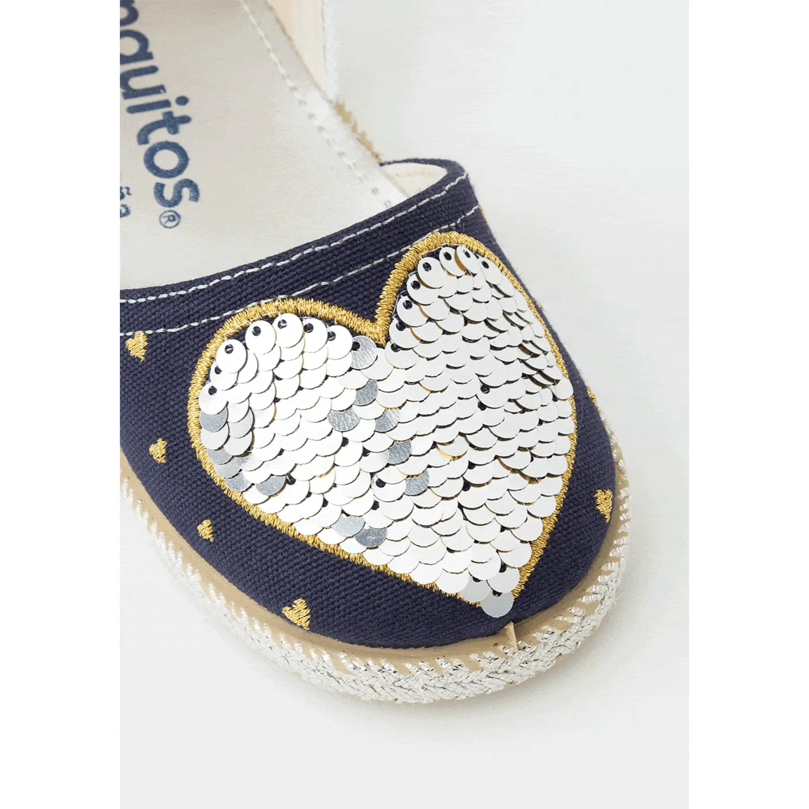 Conguitos - Sandali estivi in juta con zeppa per bambina comodi