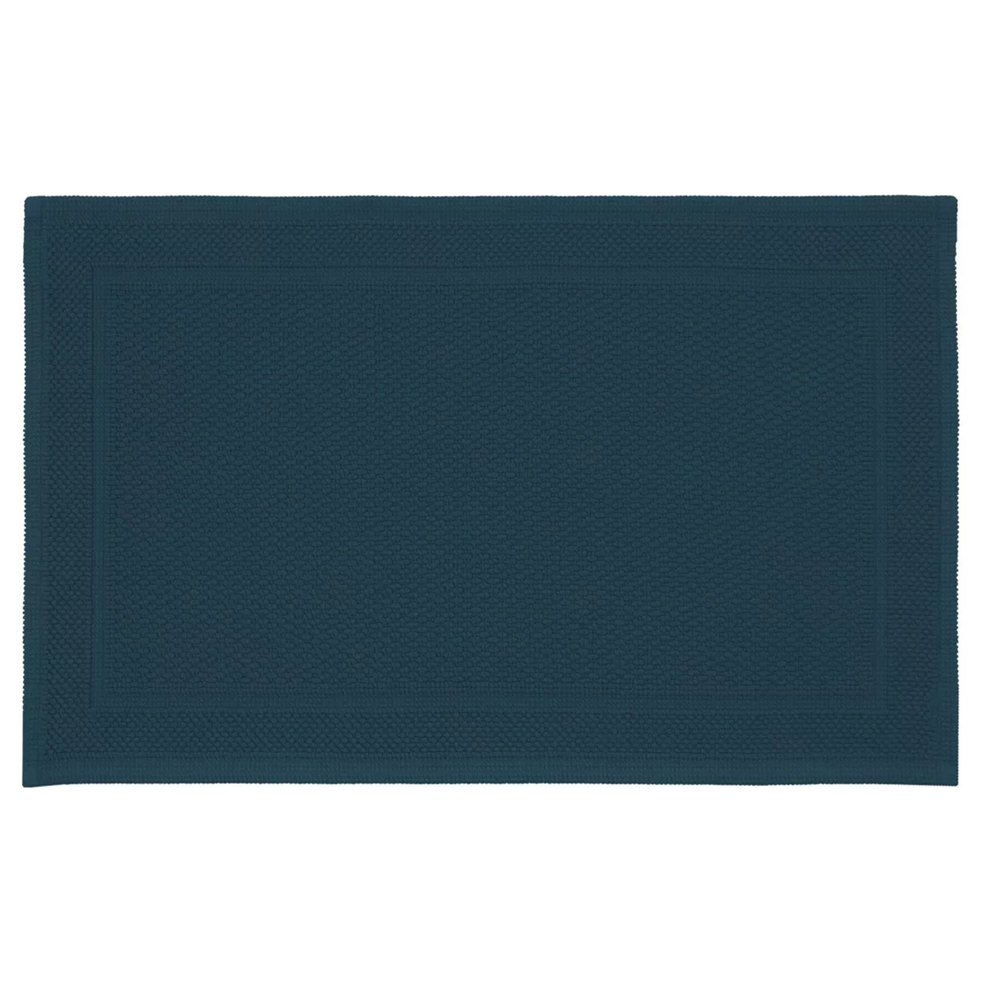 Tapis de bain pur coton 1700 g/m² uni bleu Antica petrole