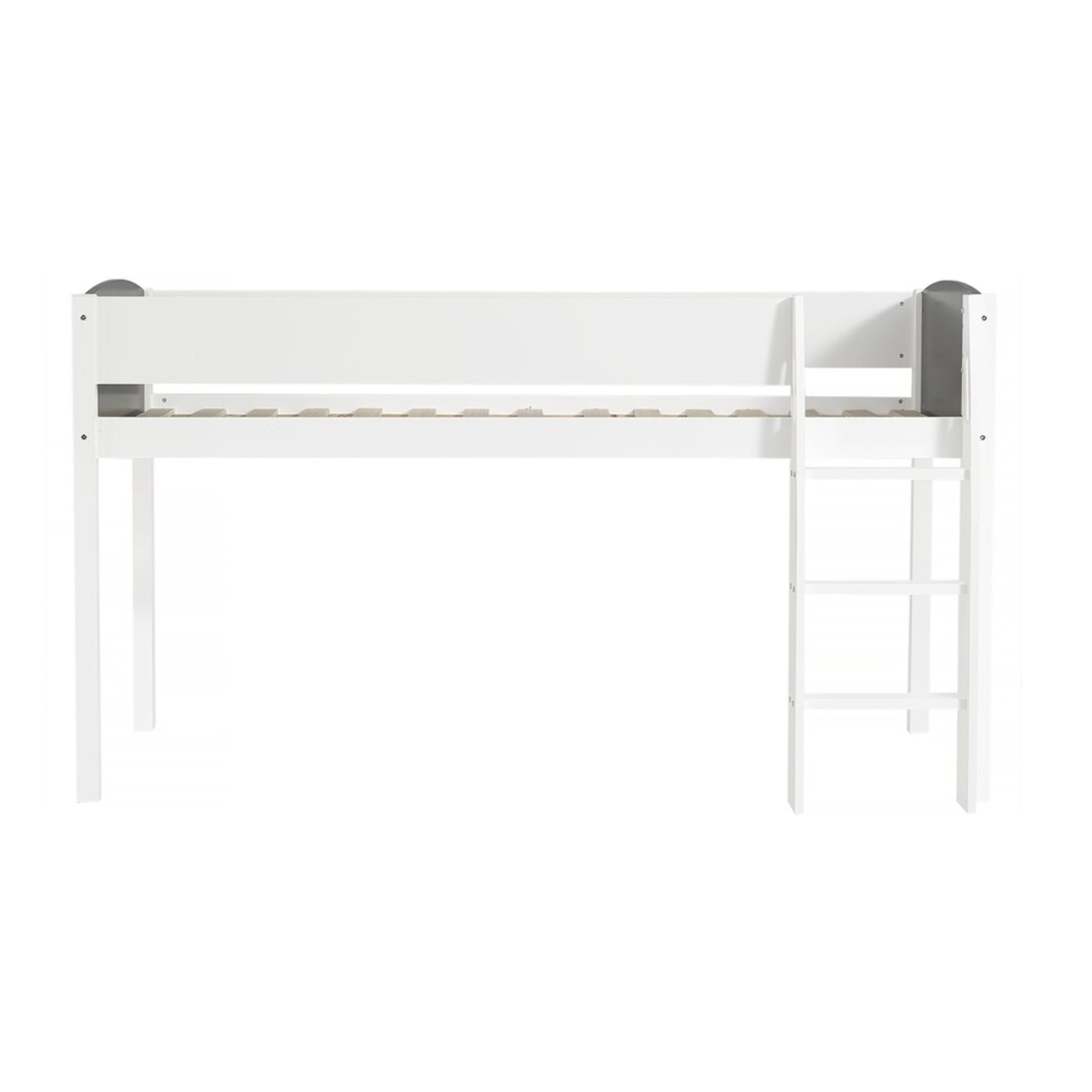 Lit mezzanine en bois pour enfant "Alia" - 90 x 190 cm - Blanc/Gris