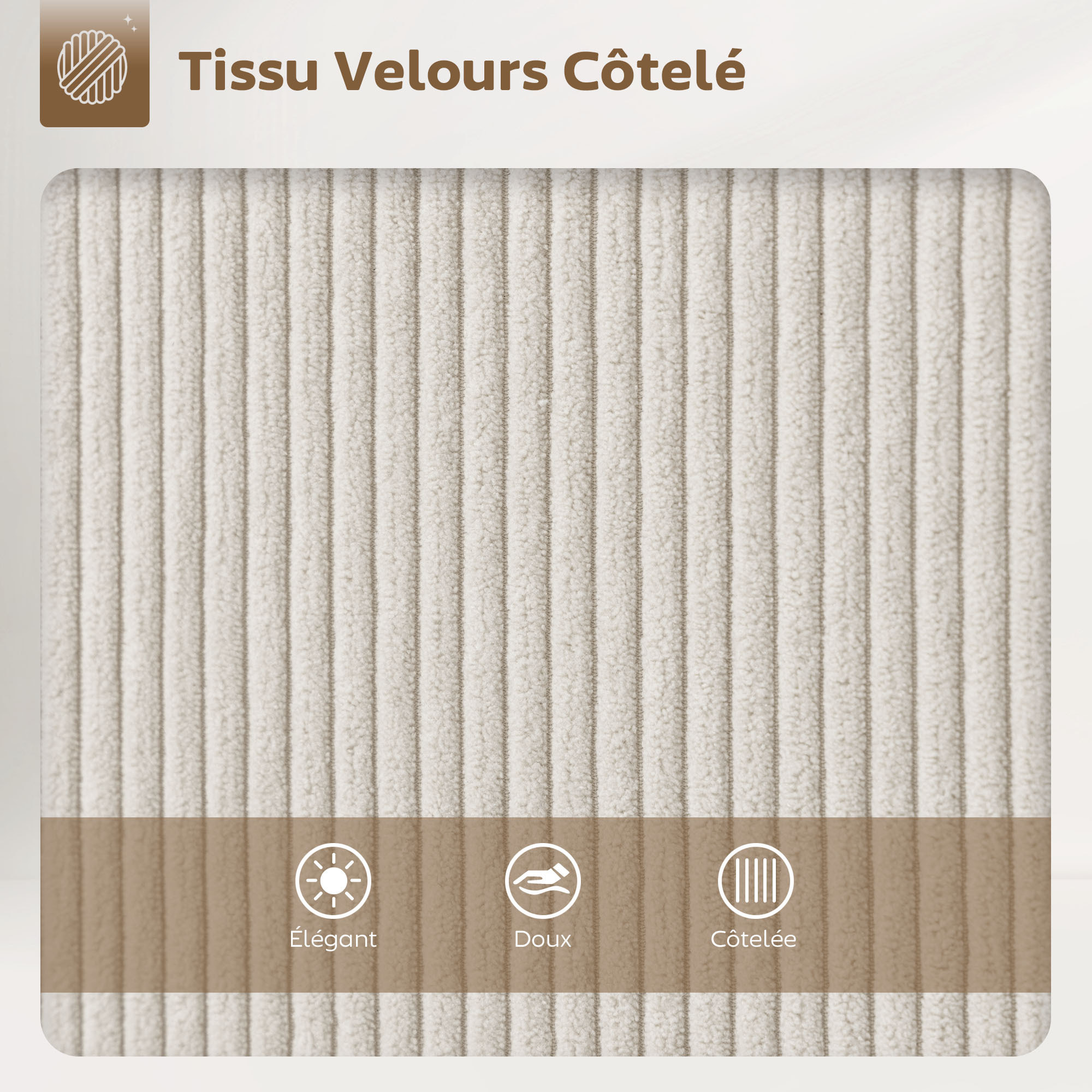 Lot de 2 chaises de bar design velours côtelé assise H.65cm pivotante 360°cm acier noir beige