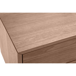 Table de chevet vintage bois foncé noyer et métal L60 cm MANNY