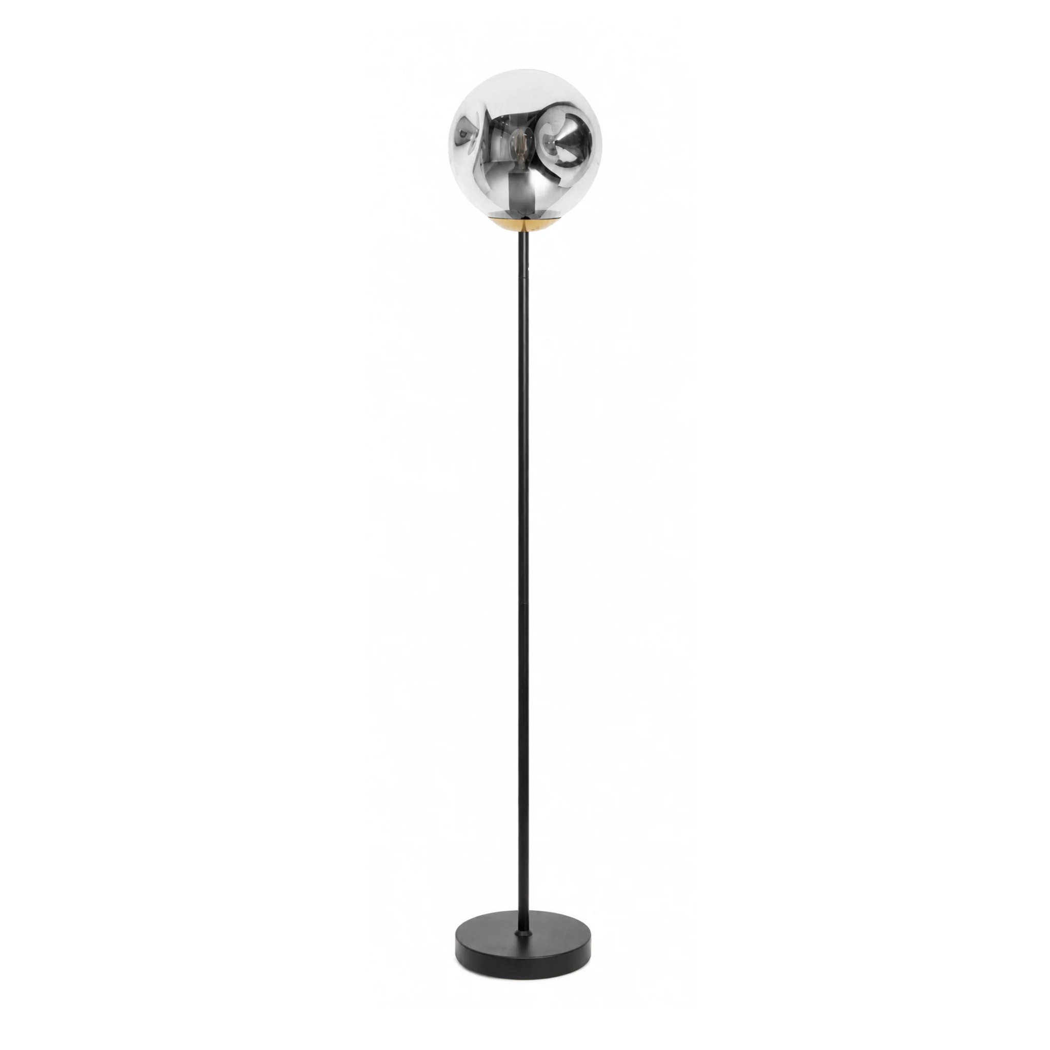 Lampadaire chrome en verre et métal  - Brume