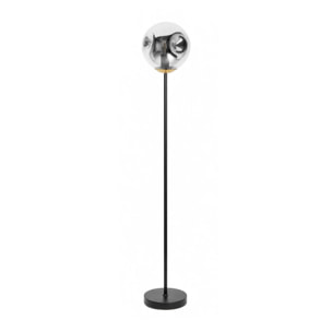 Lampadaire chrome en verre et métal  - Brume