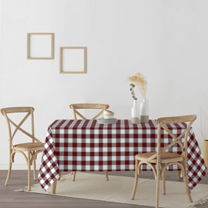 Nappe en résine anti-taches Carreaux Grenat