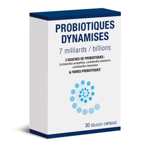 NUTRI EXPERT - Probiotiques Dynamisés - Favorise Equilibre De La Flore Intestinale -7 Milliards de Ferments Lactiques- 3 Souches Probiotiques - Riche en fibres prébiotiques - Sans Gluten - 30 Gélules