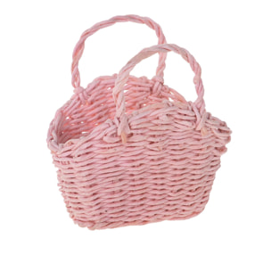 Borsa Mini In Materiale Di Carta. Altezza 5 Cm - Pezzi 24 - 6X5X4cm - Colore: Rosa - Bianchi Dino - Cesti Mini