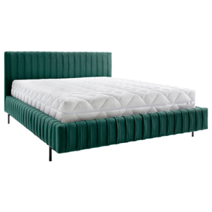 Flavio - lit coffre - 160x200 cm - sommier inclus - en simili - Vert