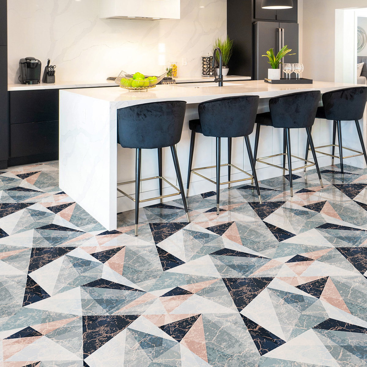 Revêtement sticker sol - ART MODERNE - Rouleau adhésif Protection Anti-dérapant