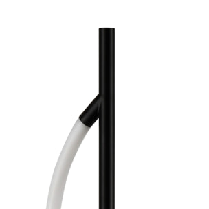 Lampadaire LED Tomasucci ROPE, métal noir mat et acrylique blanc, 150 cm, 30W, lumière blanc neutre