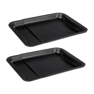 Lot de 2 moules à gâteaux 35-52/32/3 cm en acier Black mettallic Black mettallic Zenker  Black mettallic