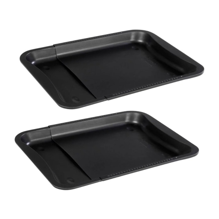 Lot de 2 moules à gâteaux 35-52/32/3 cm en acier Black mettallic Black mettallic Zenker  Black mettallic