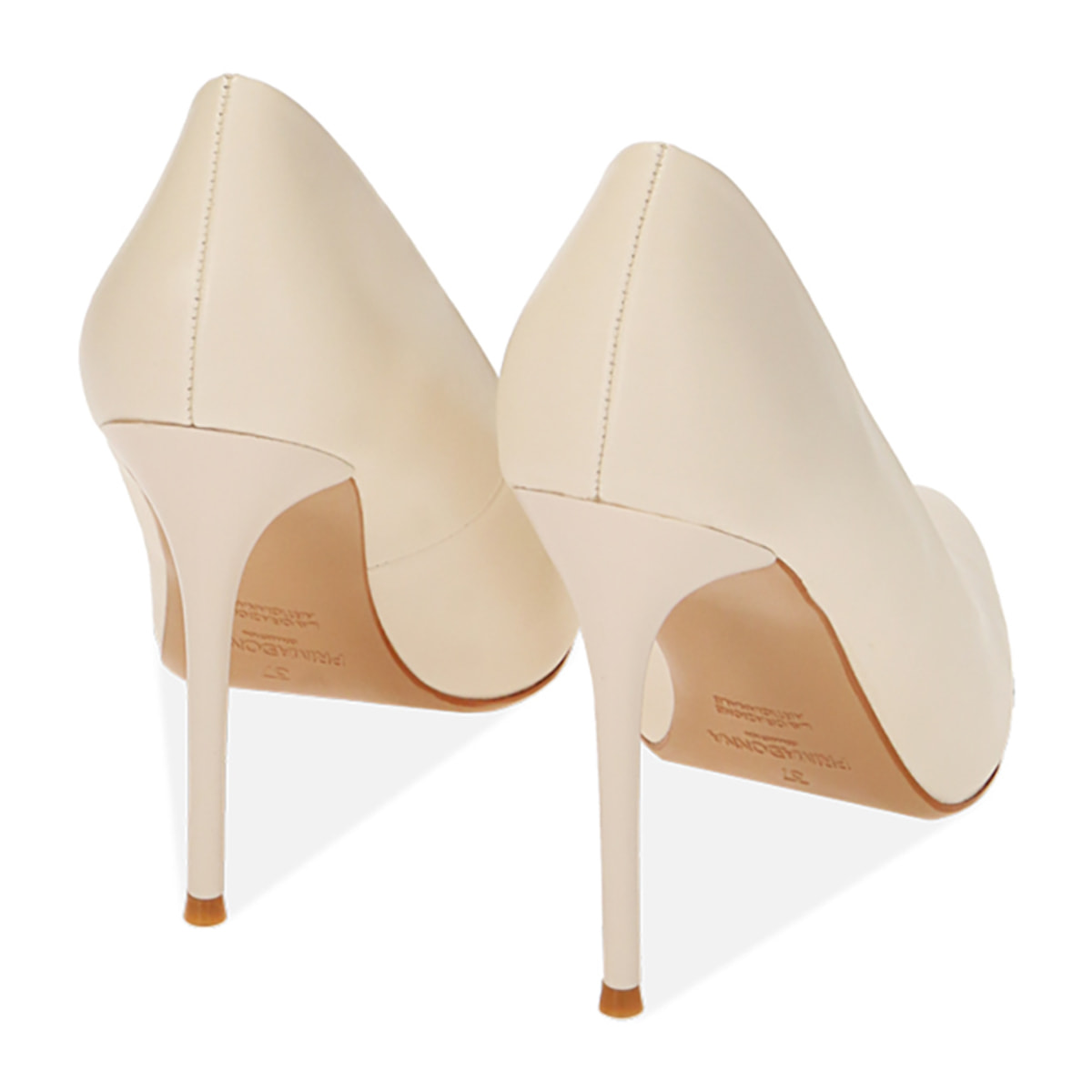 Zapatos de salón color crema, tacón de 10,5 cm