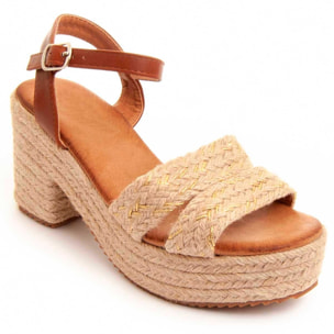 Sandalias de Tacón - Beige - Altura: 7 cm