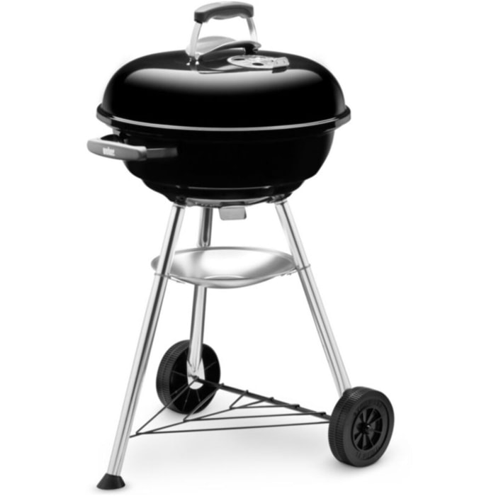 Barbecue charbon WEBER Compact Kettle black sur pieds 47 cm