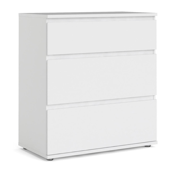 Cassettiera atre cassetti, colore bianco, cm 76 x 83 x 40