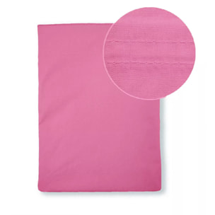 Drap plat percale de coton uni rose La percale rose bonbon